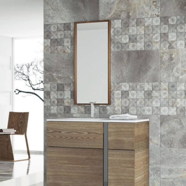 Tiffany Grey Wall Tiles in Modern Bathroom
