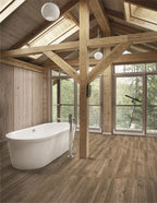 Tree Cerezo Porcelain Wood Effect Floor Tile in Bathroom