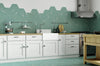 Trendy Kitchen with Venus Aqua Lily Pad Tiles